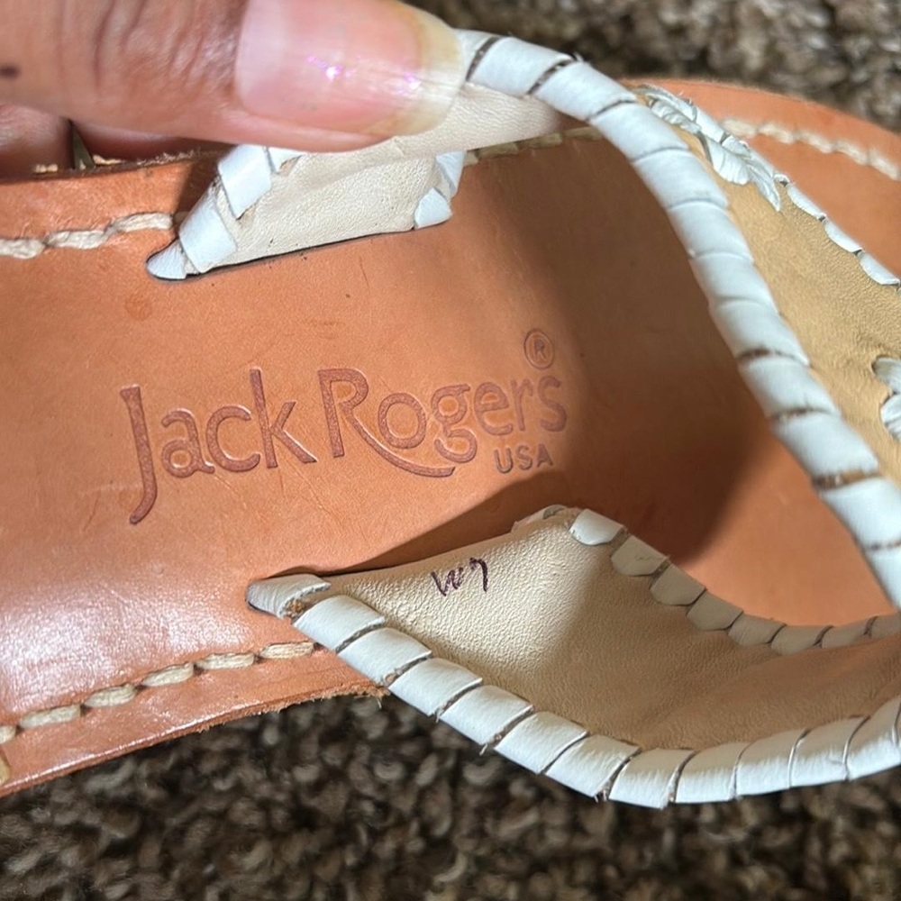Jack Rogers Cream and Light Blue Sandals - Picture 4 of 6